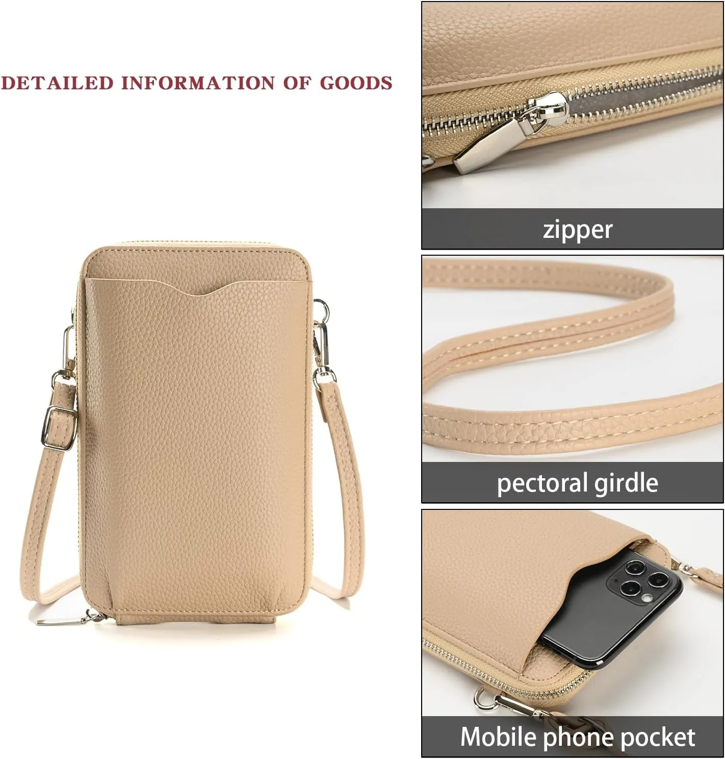 Small Crossbody Bags for Women PU Leather Cell Phone Purse Wallet with Credit Card Slots