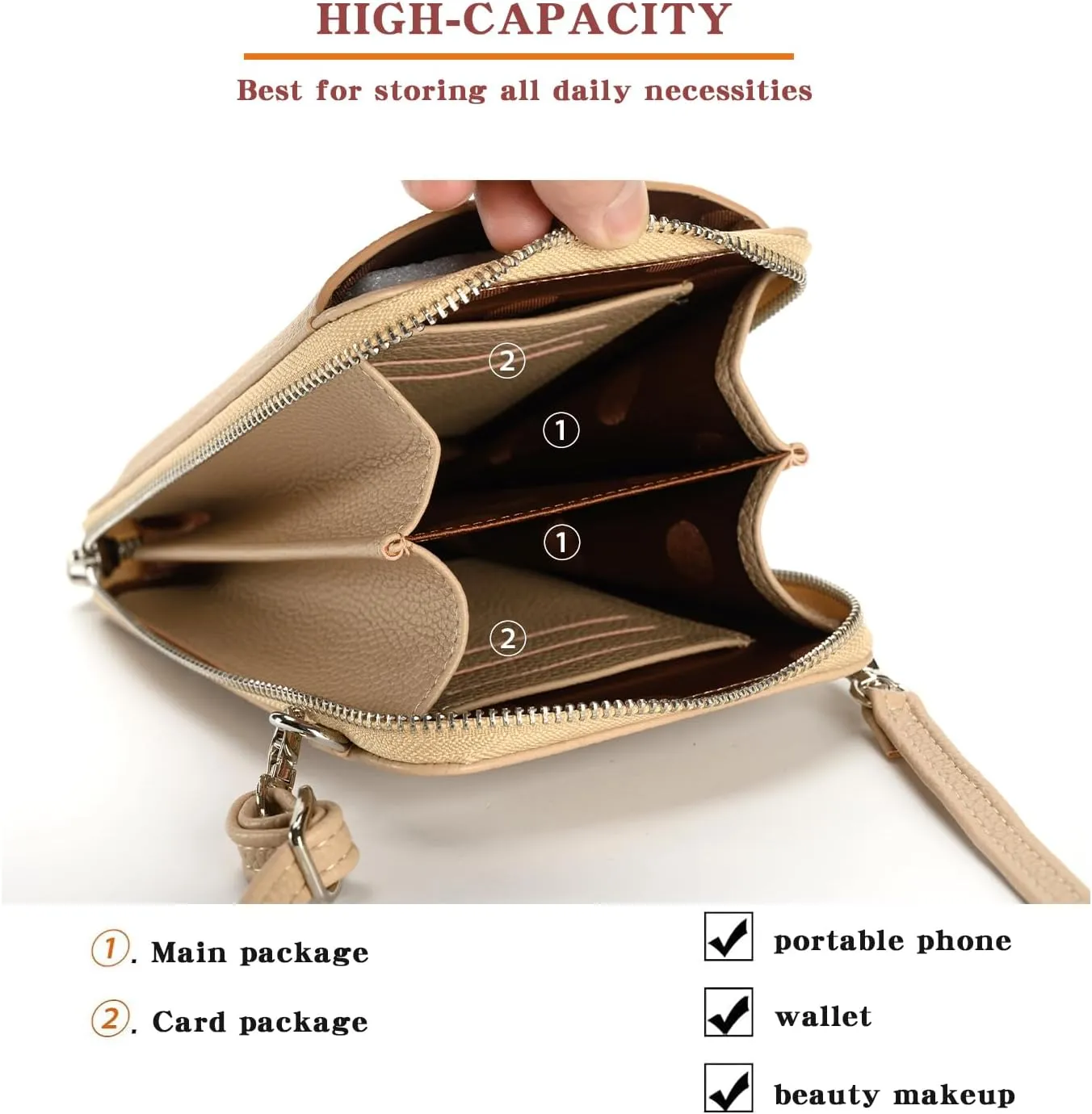 Small Crossbody Bags for Women PU Leather Cell Phone Purse Wallet with Credit Card Slots