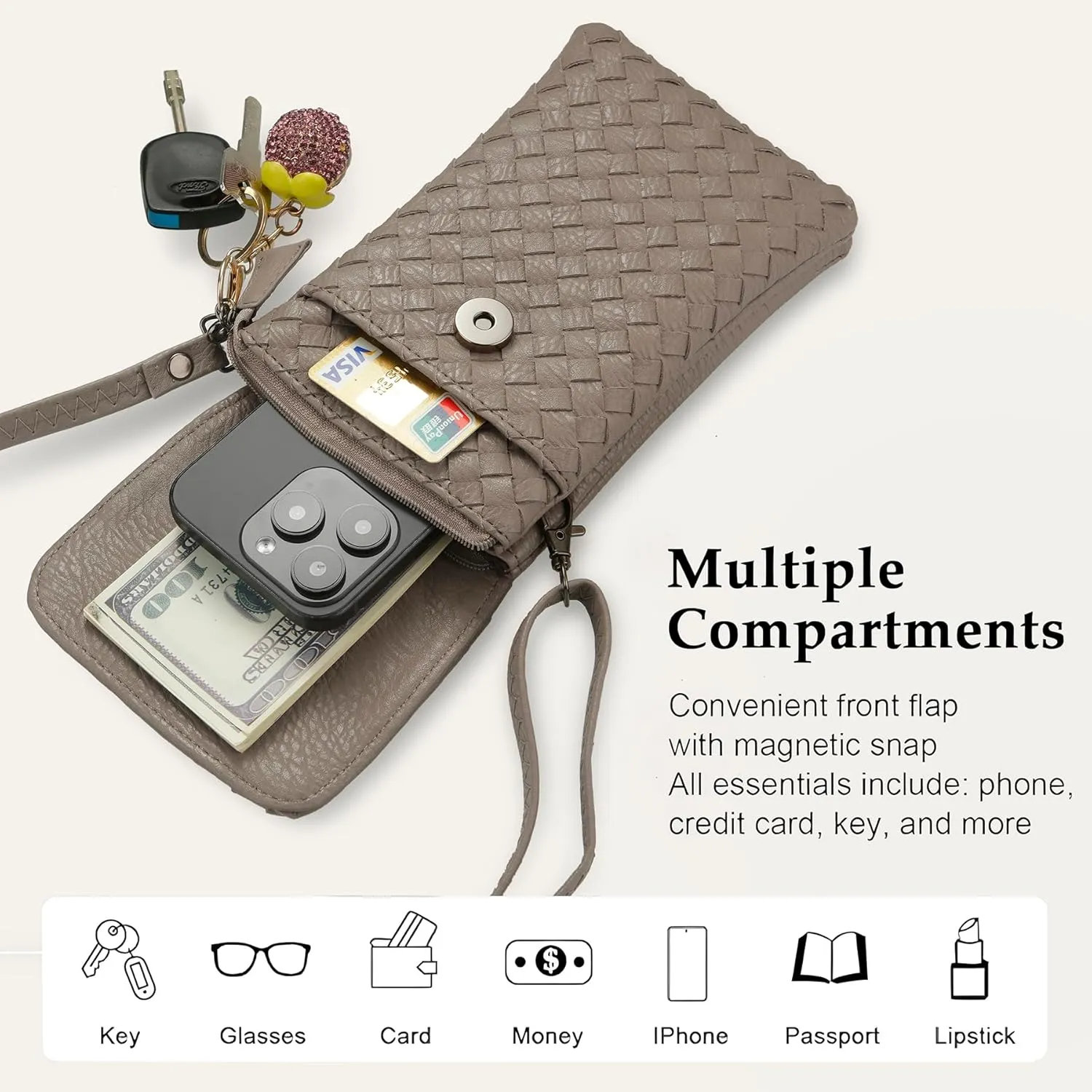 Small Crossbody Bags for Women Small Purses Woven Cell Phone Purse Travel Purse Wallet Phone Purses