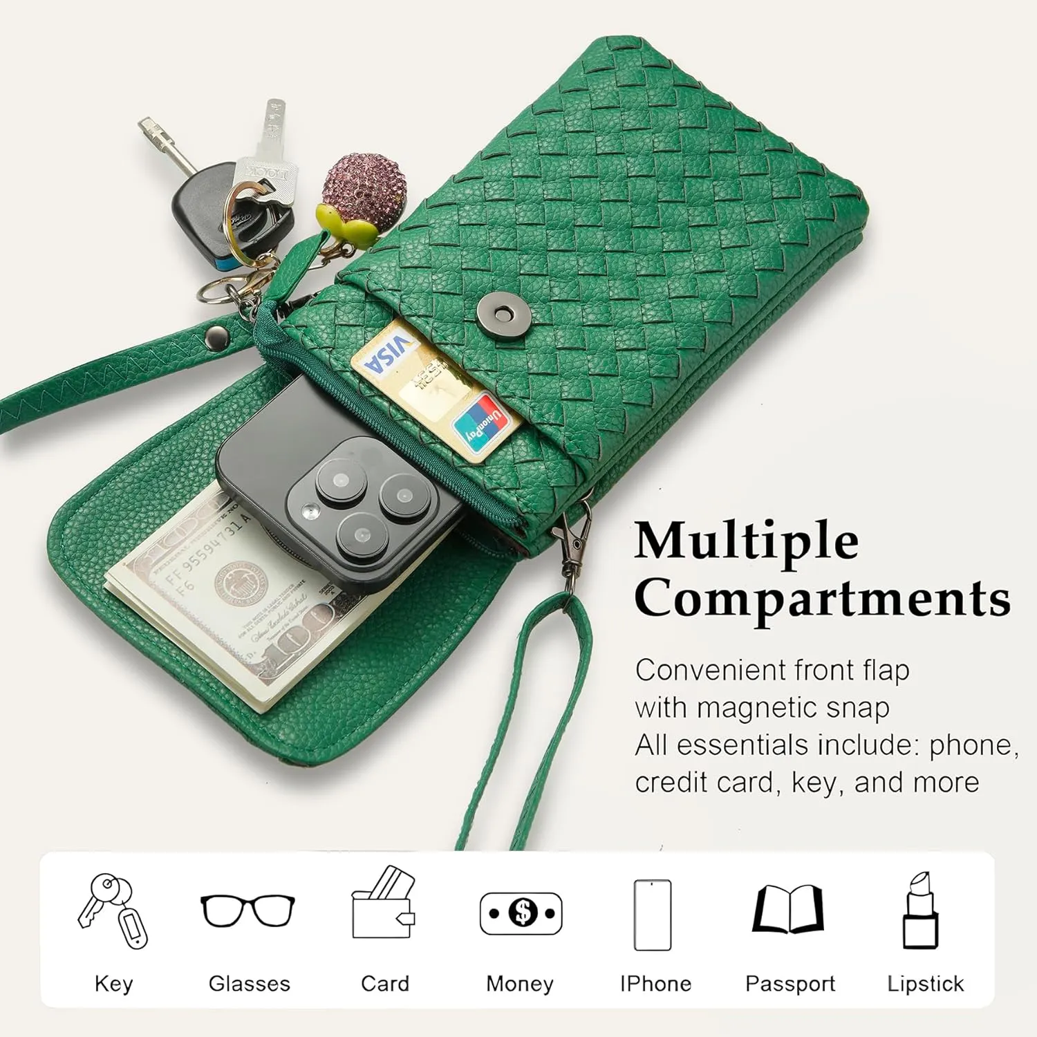 Small Crossbody Bags for Women Small Purses Woven Cell Phone Purse Travel Purse Wallet Phone Purses