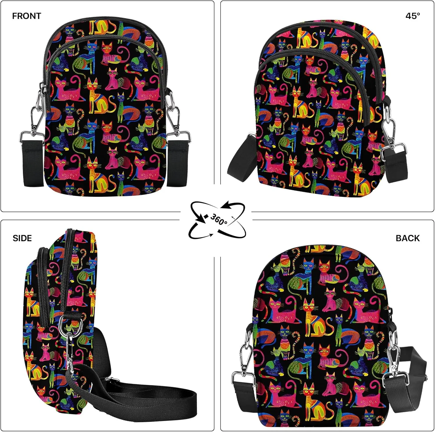 Small Crossbody Bags for Women Waterproof Cell Phone Bag Wallet Purse with Card Slots Adjustable Strap