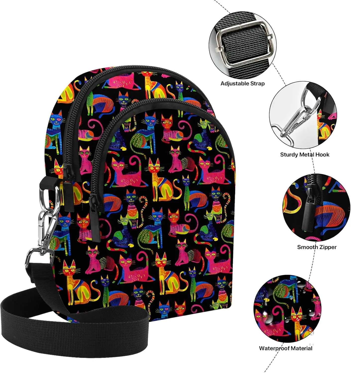 Small Crossbody Bags for Women Waterproof Cell Phone Bag Wallet Purse with Card Slots Adjustable Strap