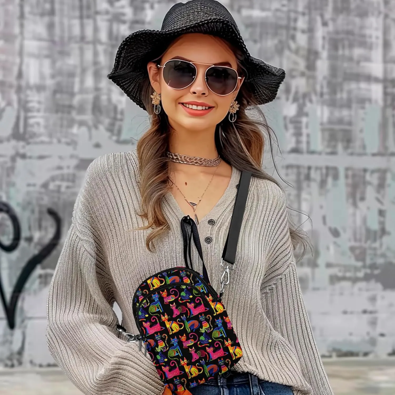 Small Crossbody Bags for Women Waterproof Cell Phone Bag Wallet Purse with Card Slots Adjustable Strap