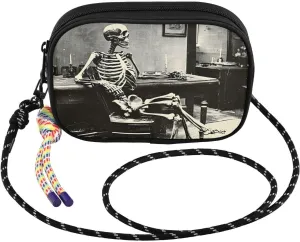 Small Crossbody Bags Gothic Skeleton Chair for Women Cell Phone Purses Shoulder Bag Handbag with Adjustable Strap