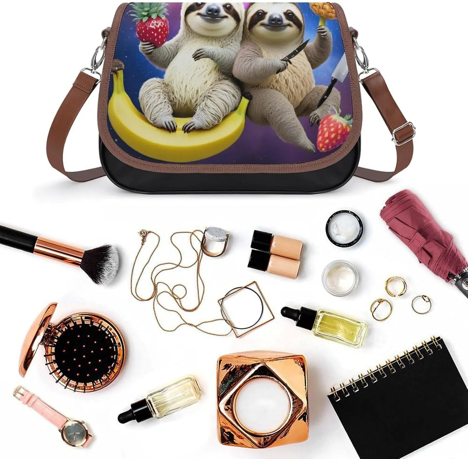 Small Crossbody Handbags Pu Leather Purse Travel Shoulder Bag with Adjustable Strap