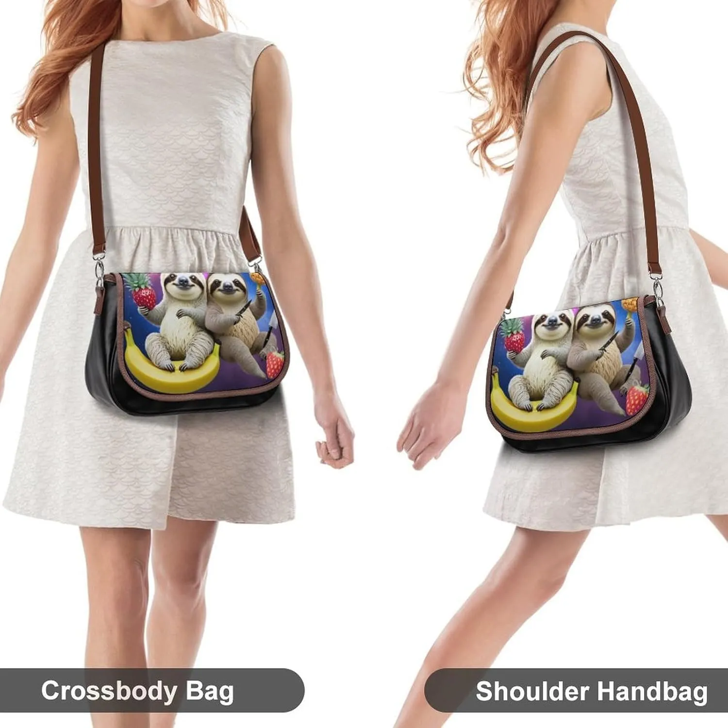 Small Crossbody Handbags Pu Leather Purse Travel Shoulder Bag with Adjustable Strap