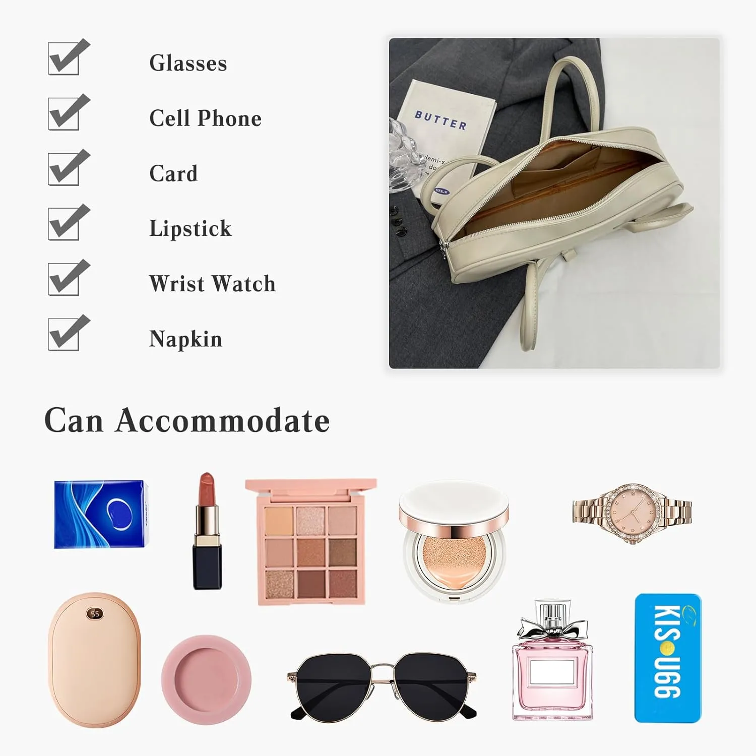 Small Handbag for Women - PU Leather Shoulder Bag with Top Handle - Waterproof Fashion Hobo Bag
