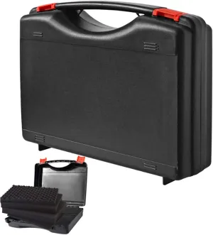 Small Hard Carrying Case with Pluck Foam Interior for iPhone, GoPro, Camera, and More- Outer Size 9.3 x 7.5 x 2 Inches, Black
