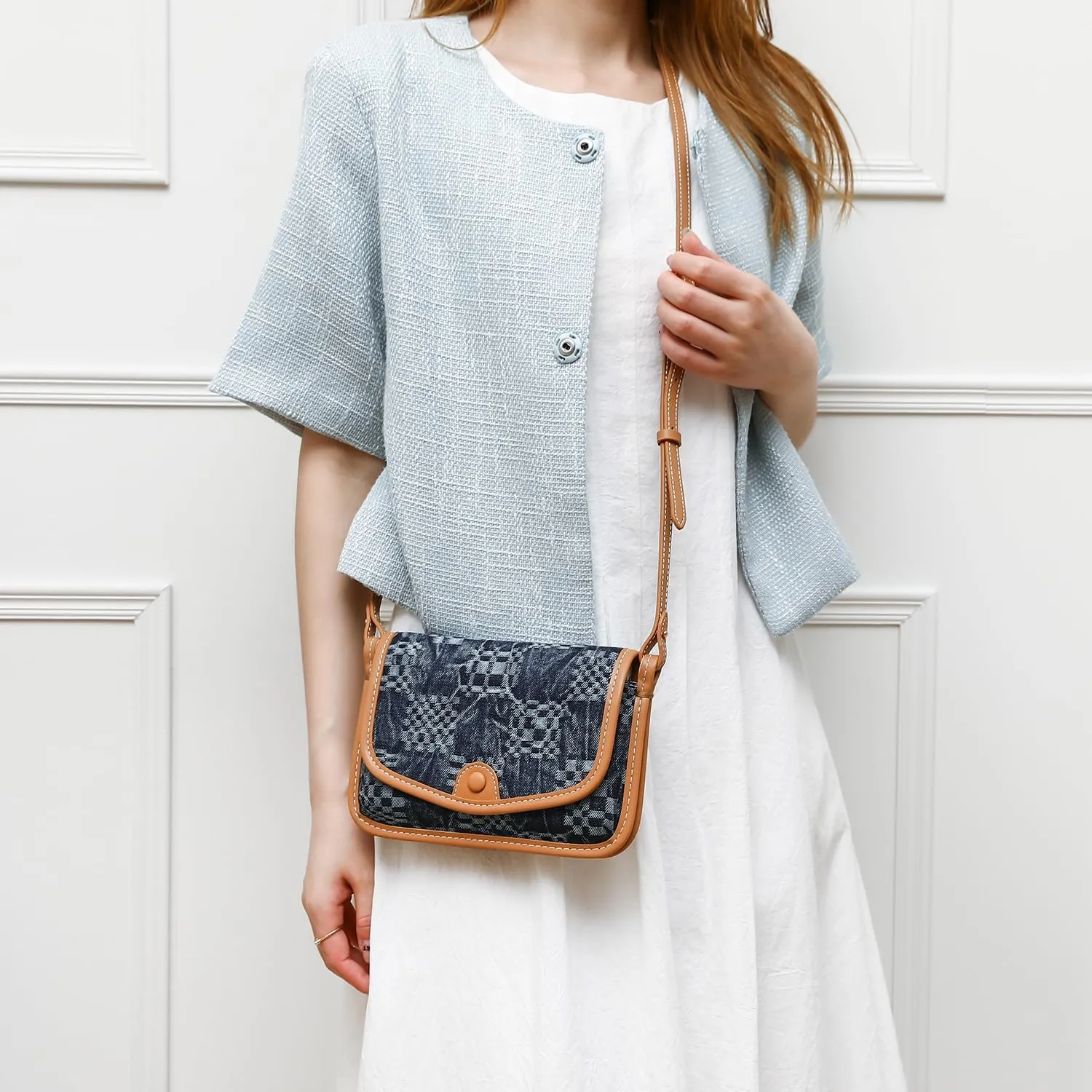 Small Jean Demi Purse Denim Crossbody Bags for Women Denim Handbag Cross Body Shoulder Bags Design for Woman