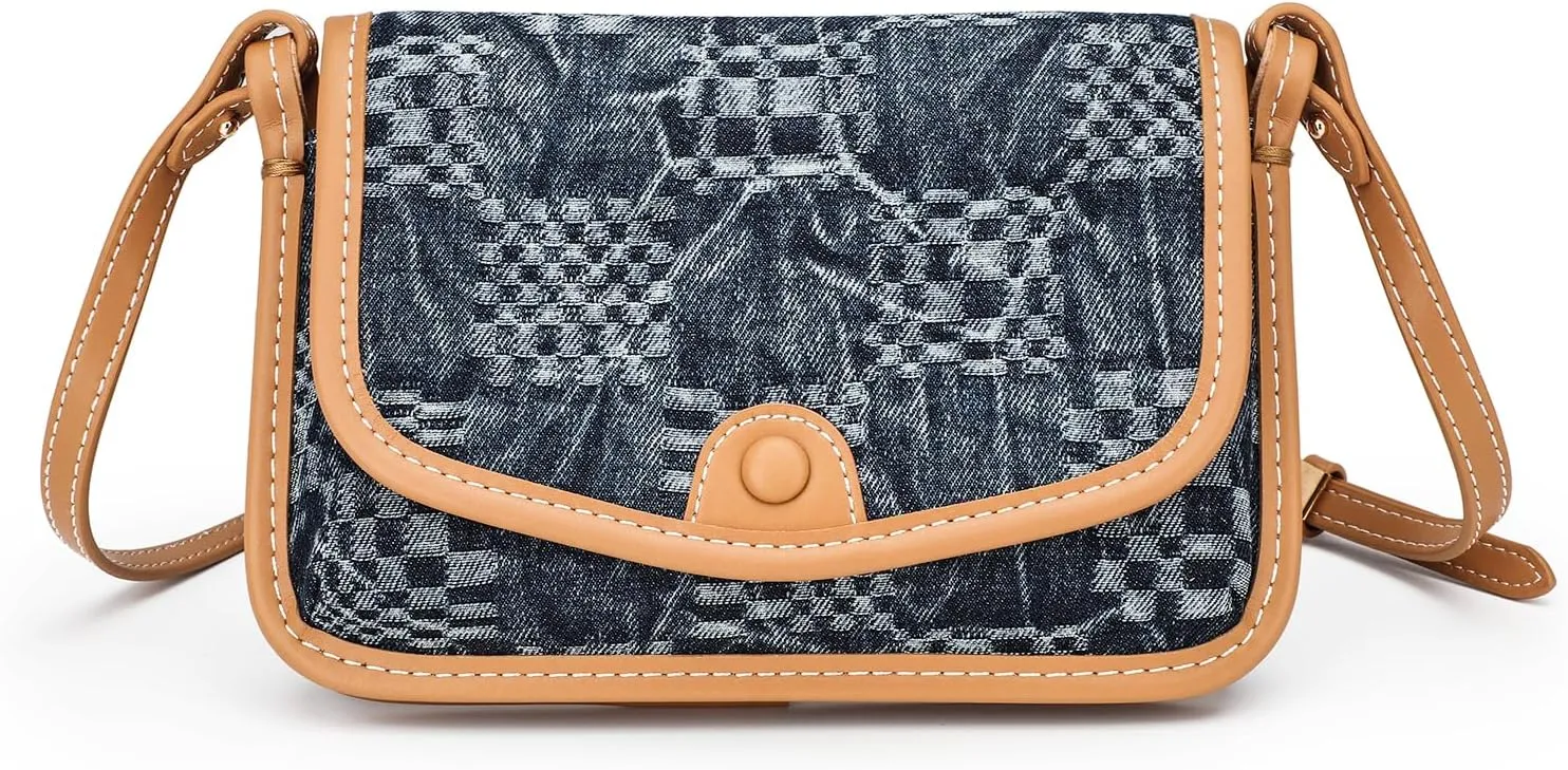 Small Jean Demi Purse Denim Crossbody Bags for Women Denim Handbag Cross Body Shoulder Bags Design for Woman