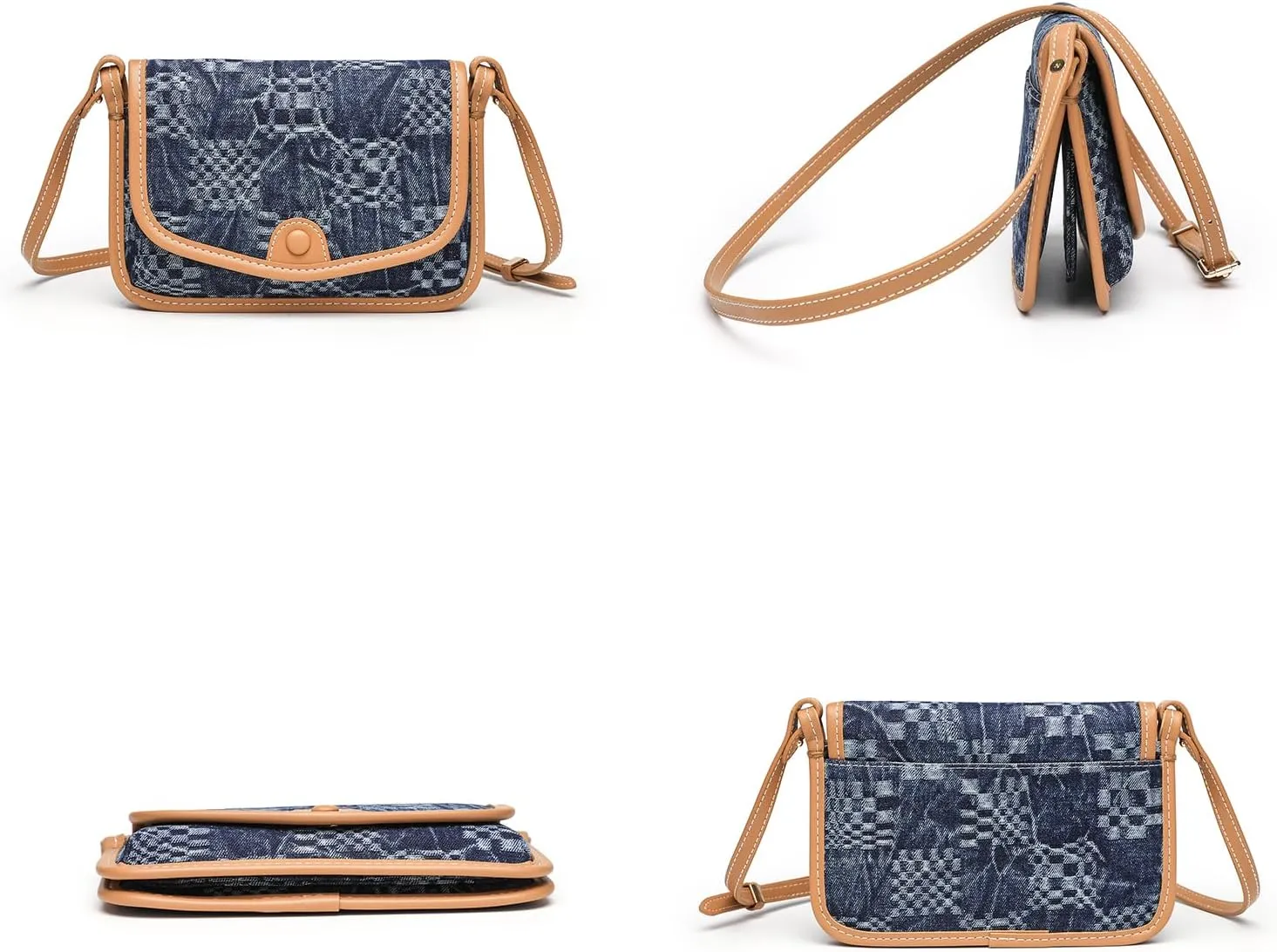 Small Jean Demi Purse Denim Crossbody Bags for Women Denim Handbag Cross Body Shoulder Bags Design for Woman