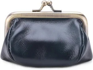 Small Kiss Lock Coin Change Purse Women PU Leather RFID Wallets Cross Body Bag Cute Crossbody Purses Kiss Clasp Wallet