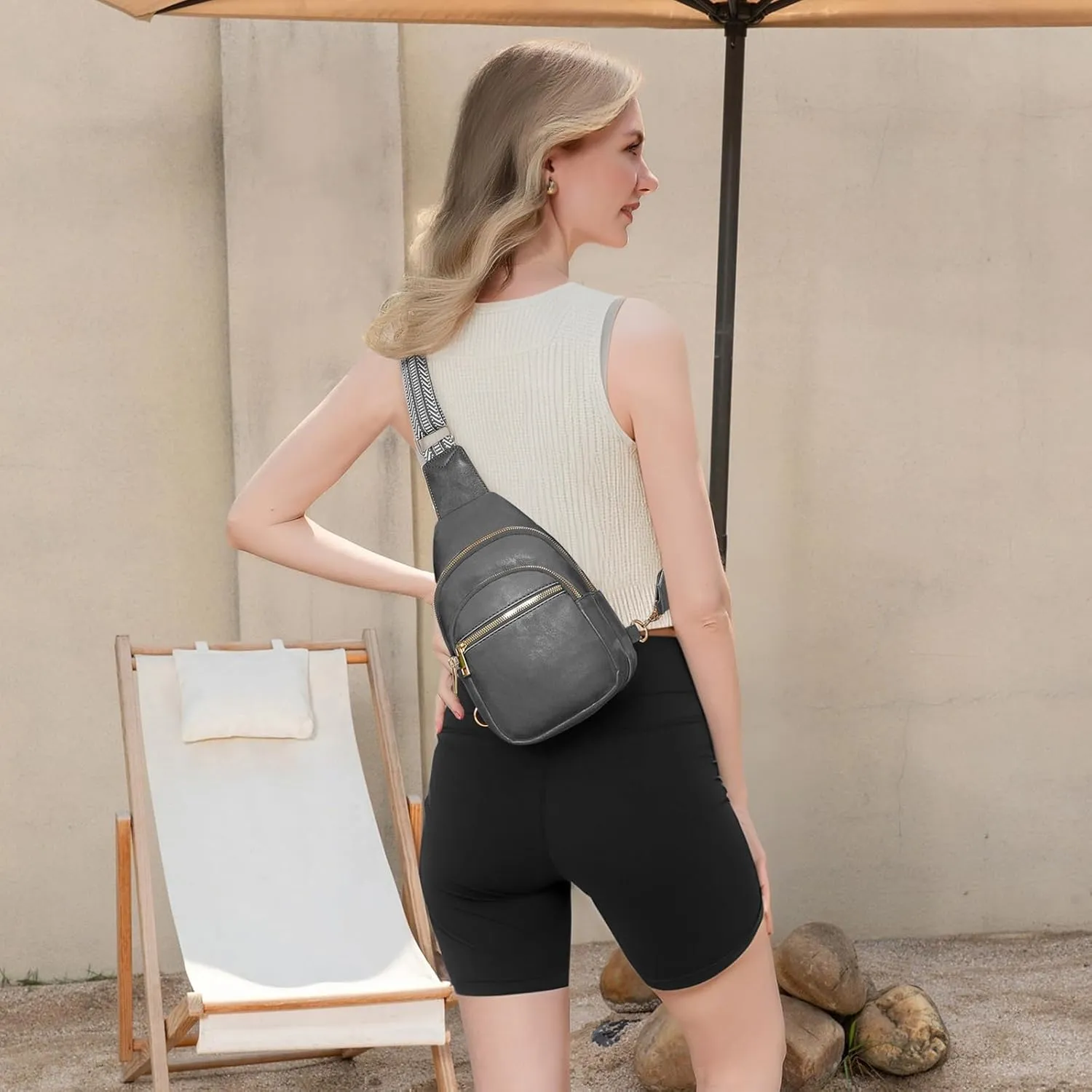 Small Leather Sling Bags for Women Fashion Crossbody Backpack Purse Sling Crossbody Bgas
