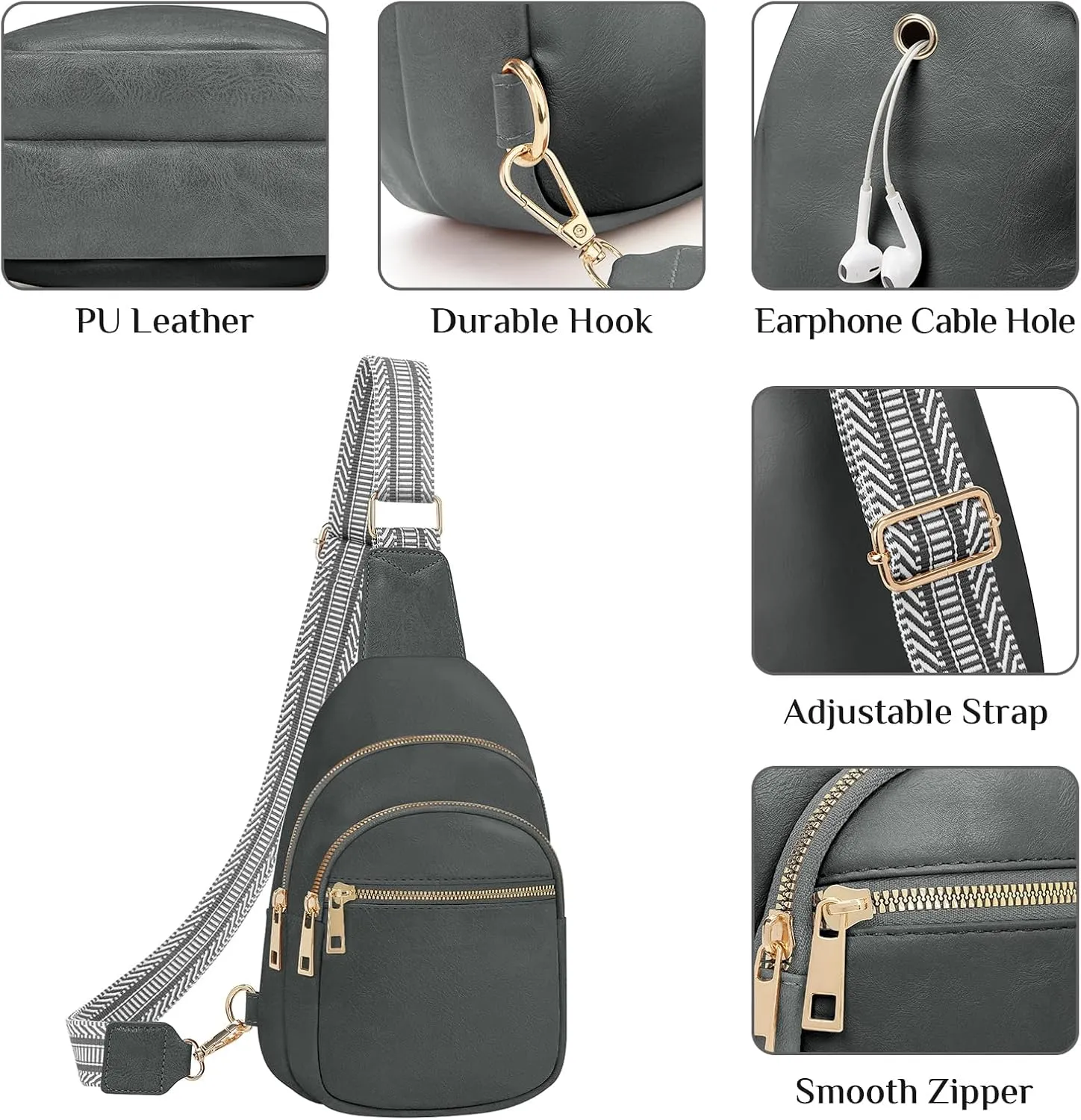 Small Leather Sling Bags for Women Fashion Crossbody Backpack Purse Sling Crossbody Bgas