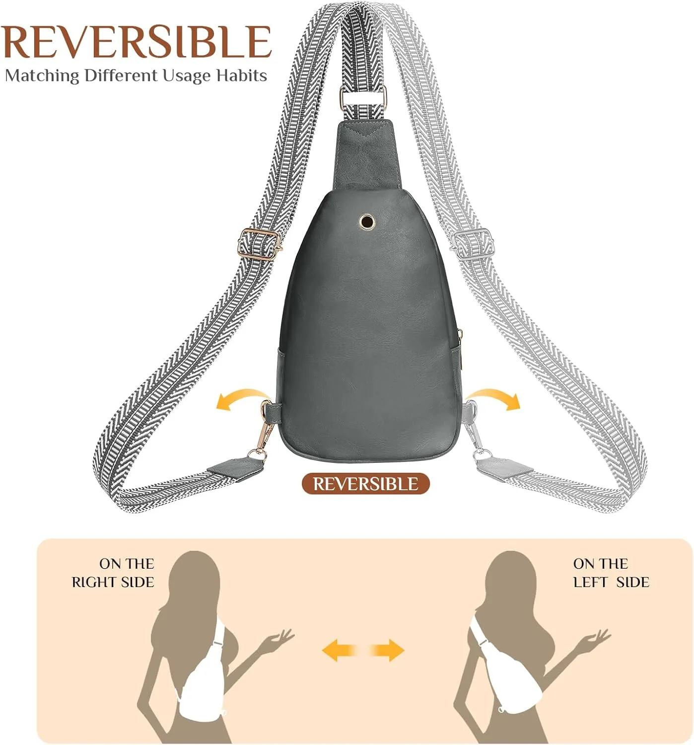 Small Leather Sling Bags for Women Fashion Crossbody Backpack Purse Sling Crossbody Bgas
