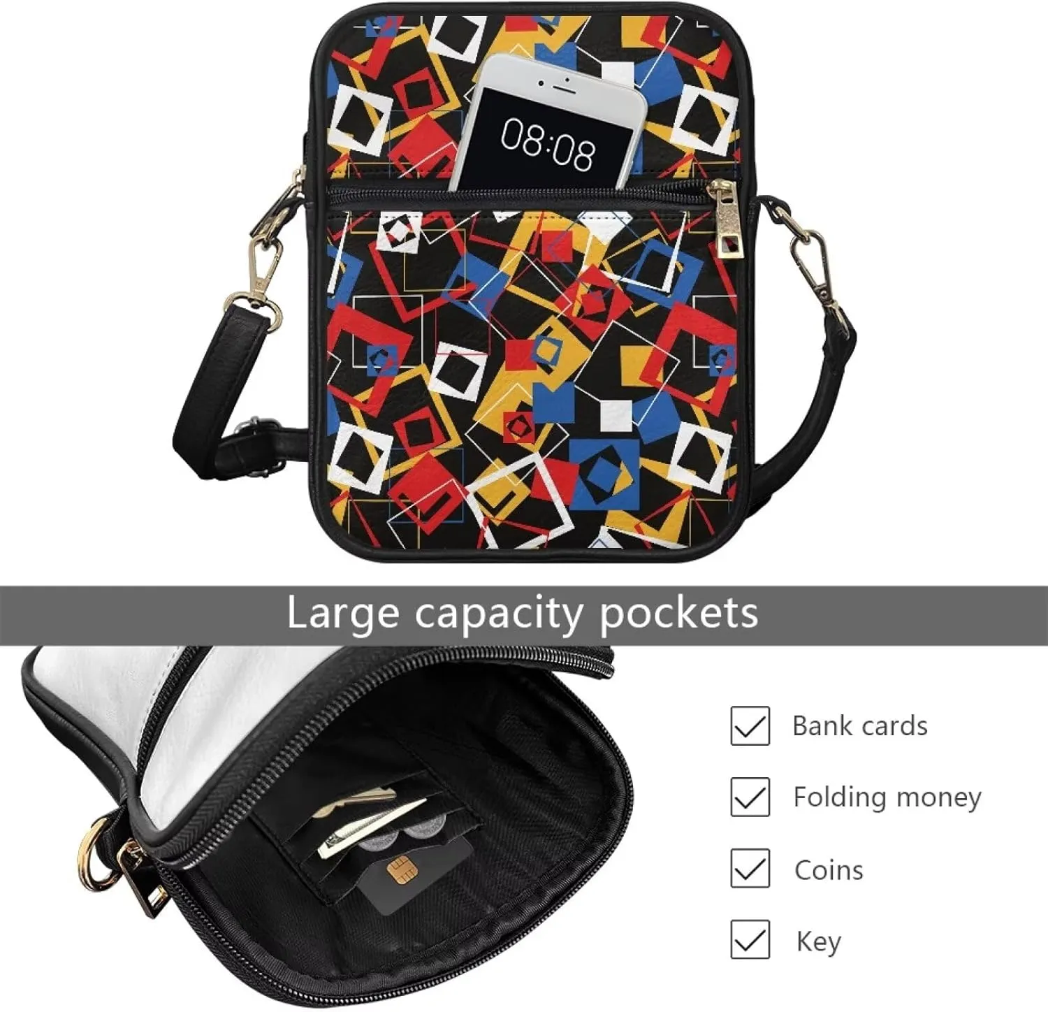 Small Messenger Bag with Adjustable Strap for Women Travel Hiking