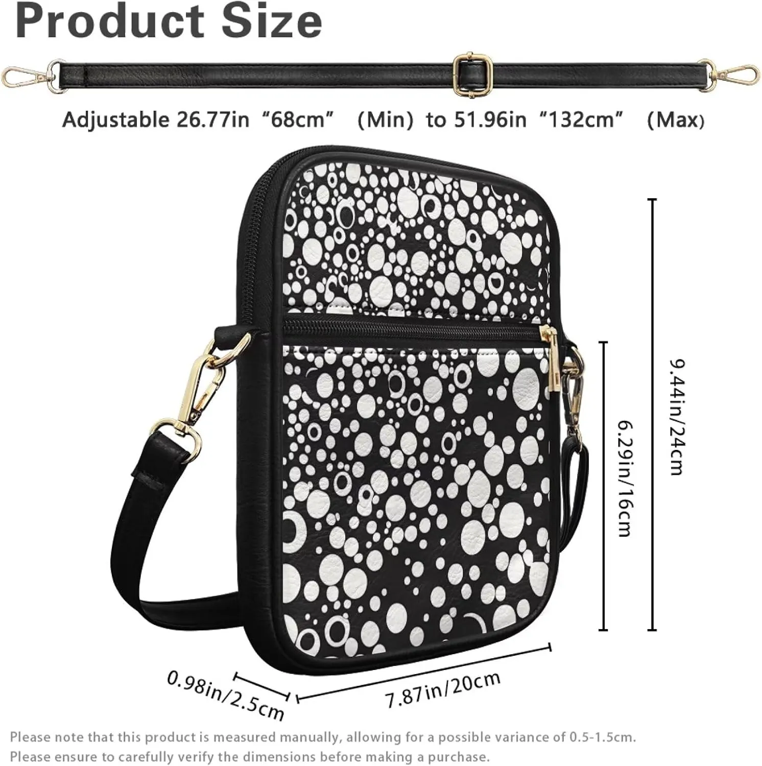 Small Messenger Bag with Adjustable Strap for Women Travel Hiking