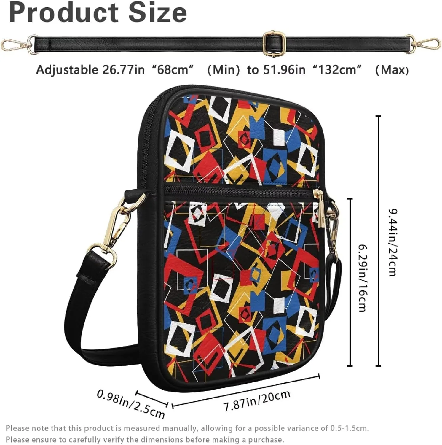 Small Messenger Bag with Adjustable Strap for Women Travel Hiking