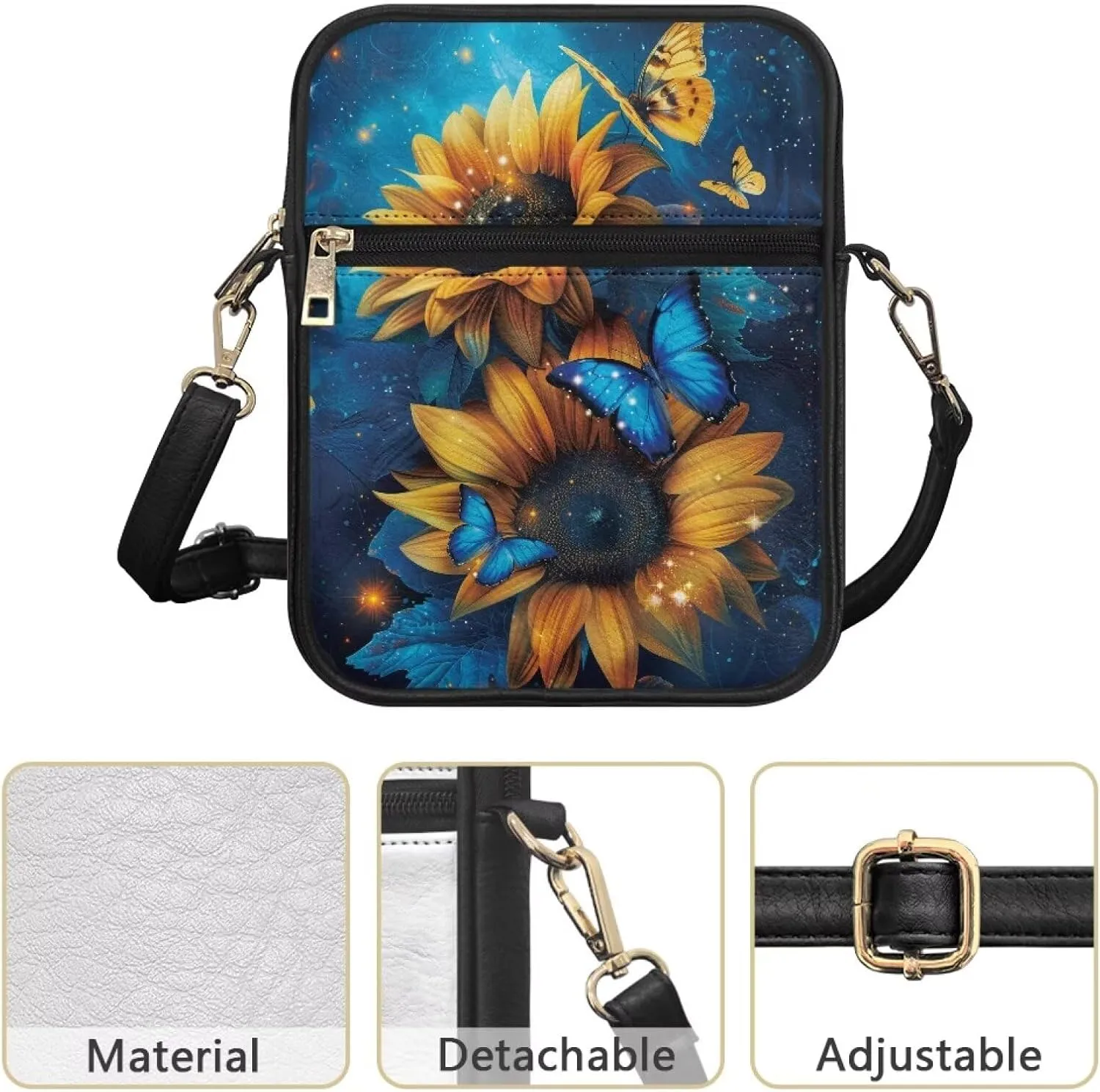 Small Messenger Bag with Adjustable Strap for Women Travel Hiking