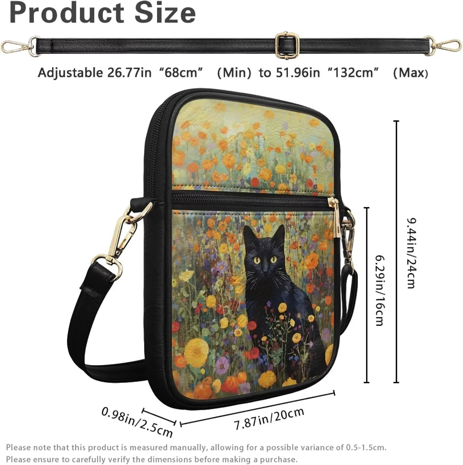 Small Messenger Bag with Adjustable Strap for Women Travel Hiking