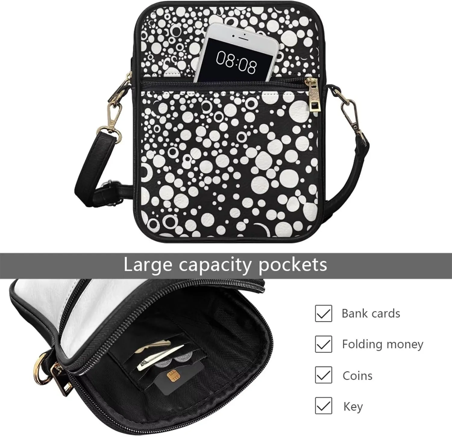 Small Messenger Bag with Adjustable Strap for Women Travel Hiking