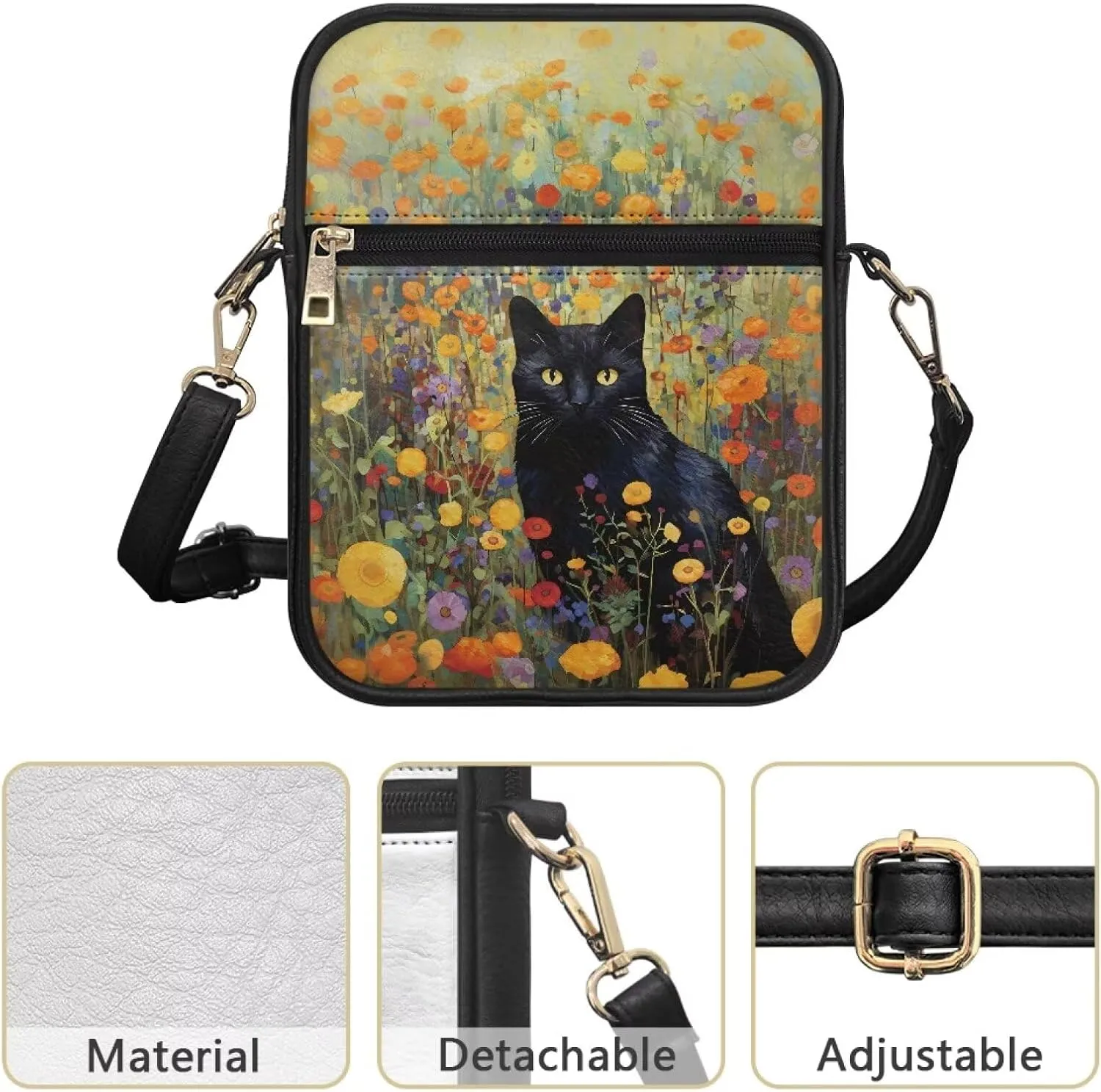 Small Messenger Bag with Adjustable Strap for Women Travel Hiking