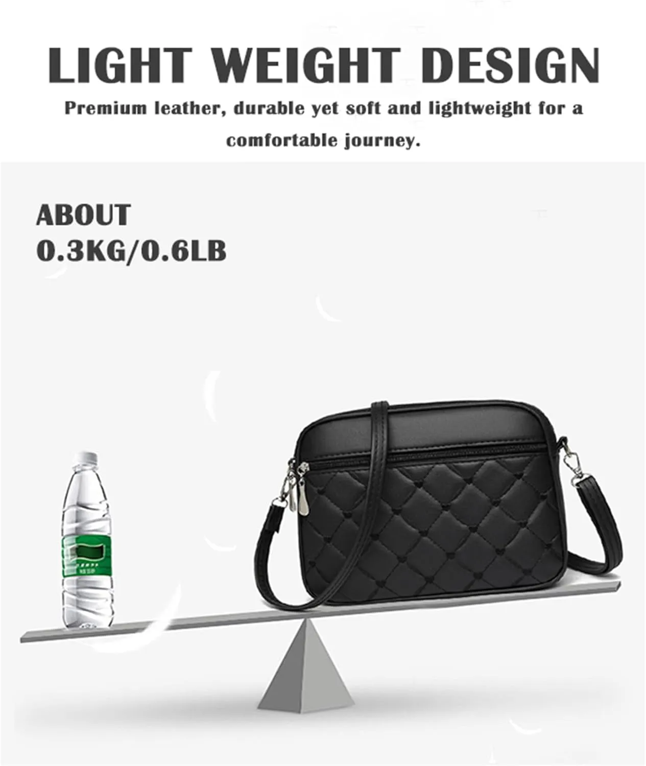 Small Quilted Crossbody for Women purse,vegan leather Multi-layer Shoulder Handbag with Adjustable strap