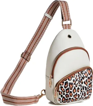 Small Sling Bag for Women Leather Crossbody Bags Fanny Pack Chest Bag for Travel