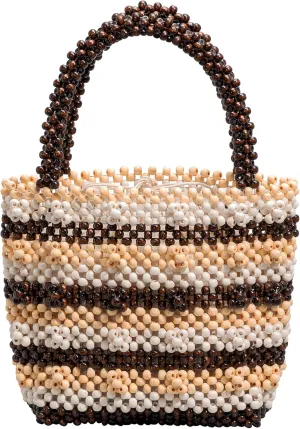 Small Tote Bag Wooden Bead Bag Woven Handbag Clutch Purses for Women