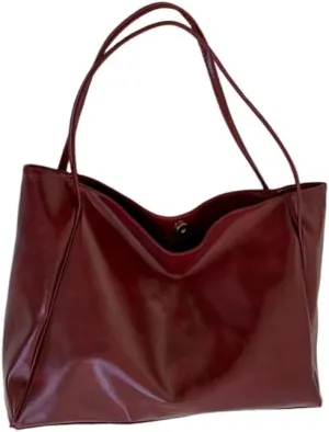 Soft Leather Large Capacity Tote Bag for Women Shoulder Bag Retro Satchel Bags for Women Leather Aesthetic