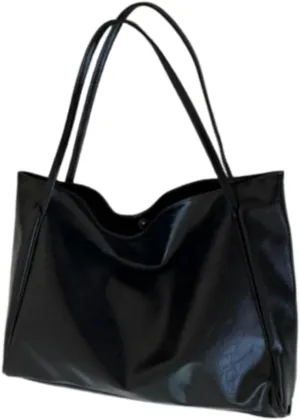 Soft Leather Large Capacity Tote Bag for Women Shoulder Bag Retro Satchel Bags for Women Leather Aesthetic