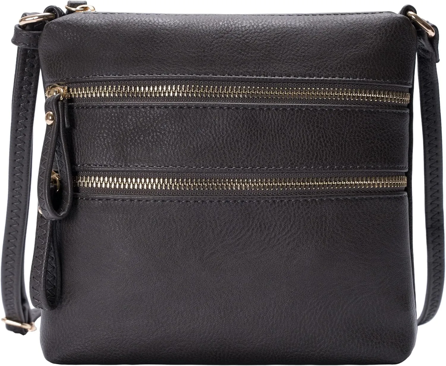 Solene Small Multi Zipper Pocket Crossbody Bag with Adjustable Strap, Lightweight Travel Purse, Daily Small Messenger Pouch