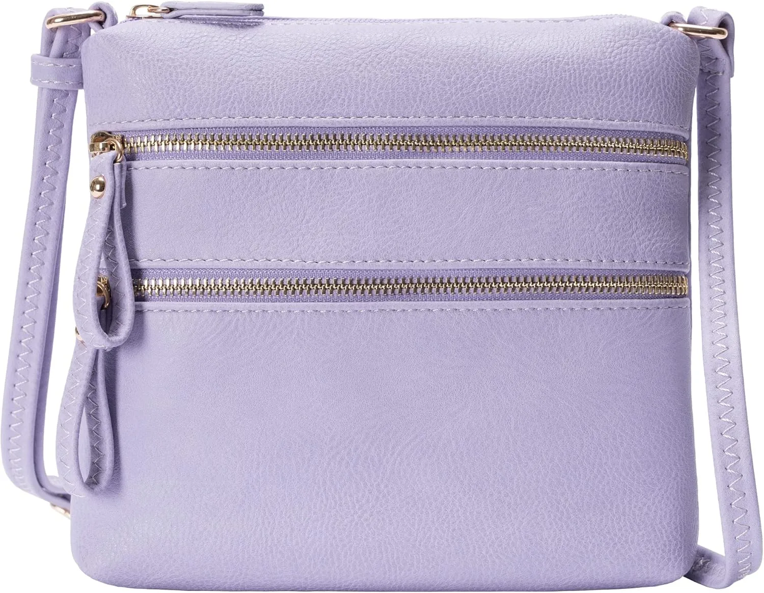 Solene Small Multi Zipper Pocket Crossbody Bag with Adjustable Strap, Lightweight Travel Purse, Daily Small Messenger Pouch