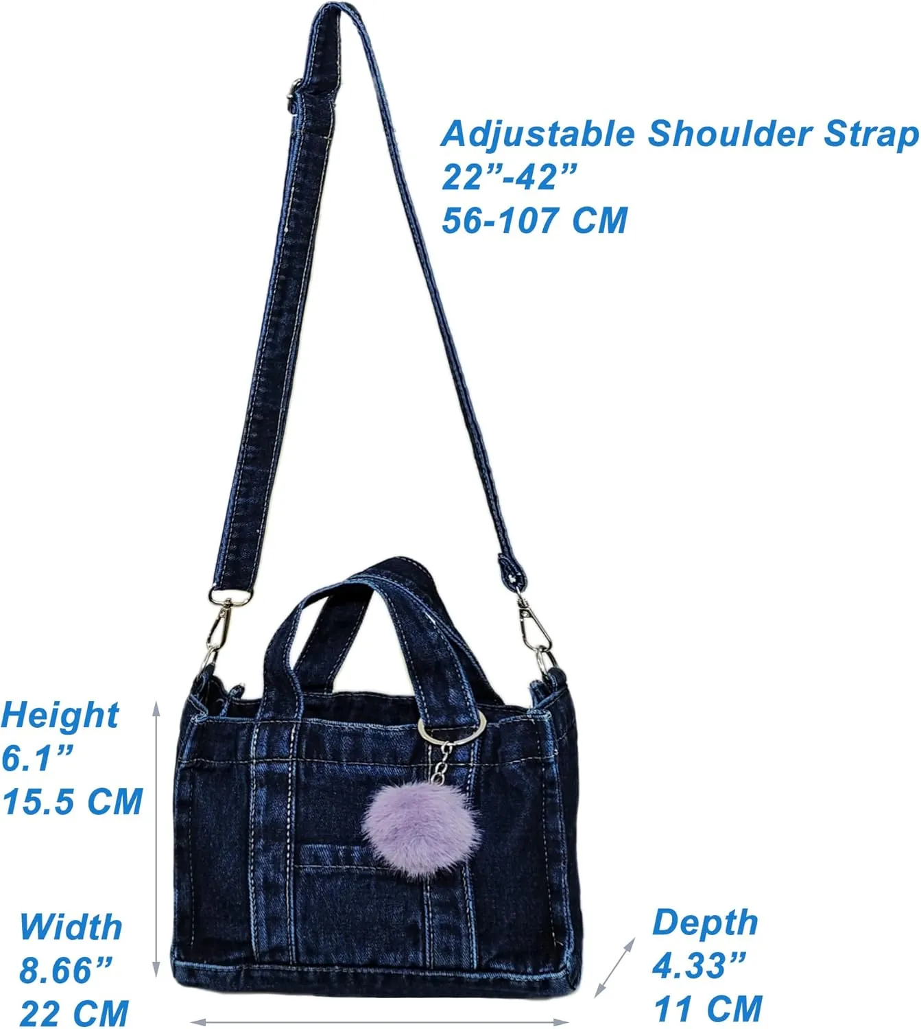 SoonerCozer Crossbody Denim Purse Fashion Small Hobo Bag Stylish Handbag Tote Bag for Women