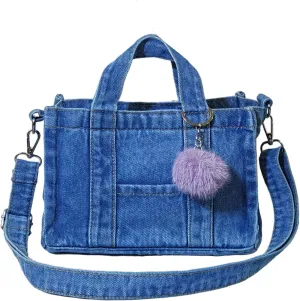 SoonerCozer Crossbody Denim Purse Fashion Small Hobo Bag Stylish Handbag Tote Bag for Women