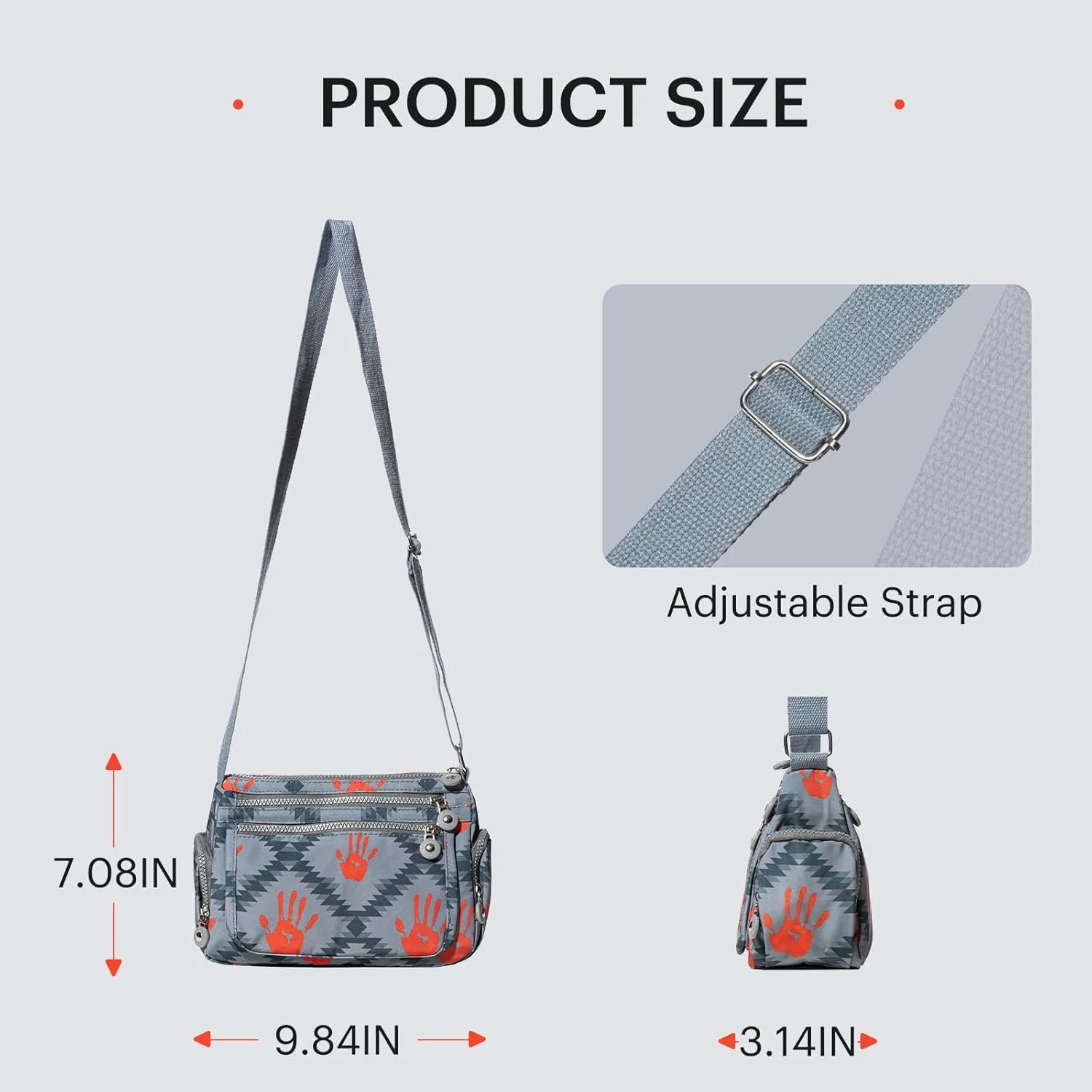 Southwest Crossbody Bag, Navajo Pattern, Roomy Multiple Pockets Bags, Shoulder Satchel Purse, with Adjustable Strap