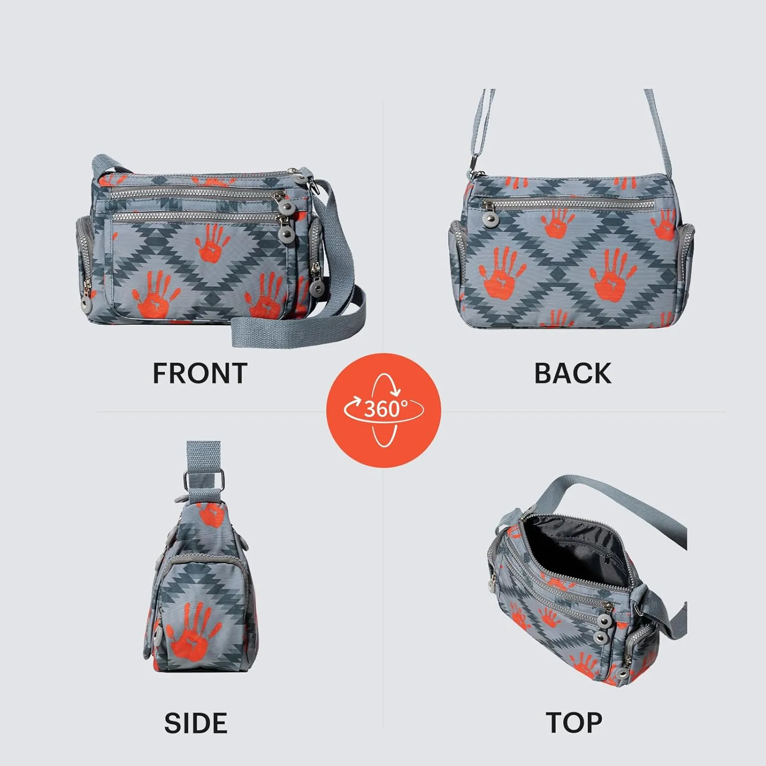 Southwest Crossbody Bag, Navajo Pattern, Roomy Multiple Pockets Bags, Shoulder Satchel Purse, with Adjustable Strap