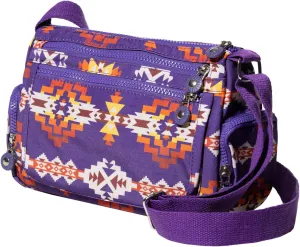 Southwest Shoulder Crossbody Bag for Women, Aztec Satchel&Purse with Multi Zipper Pocket and Adjustable Strap