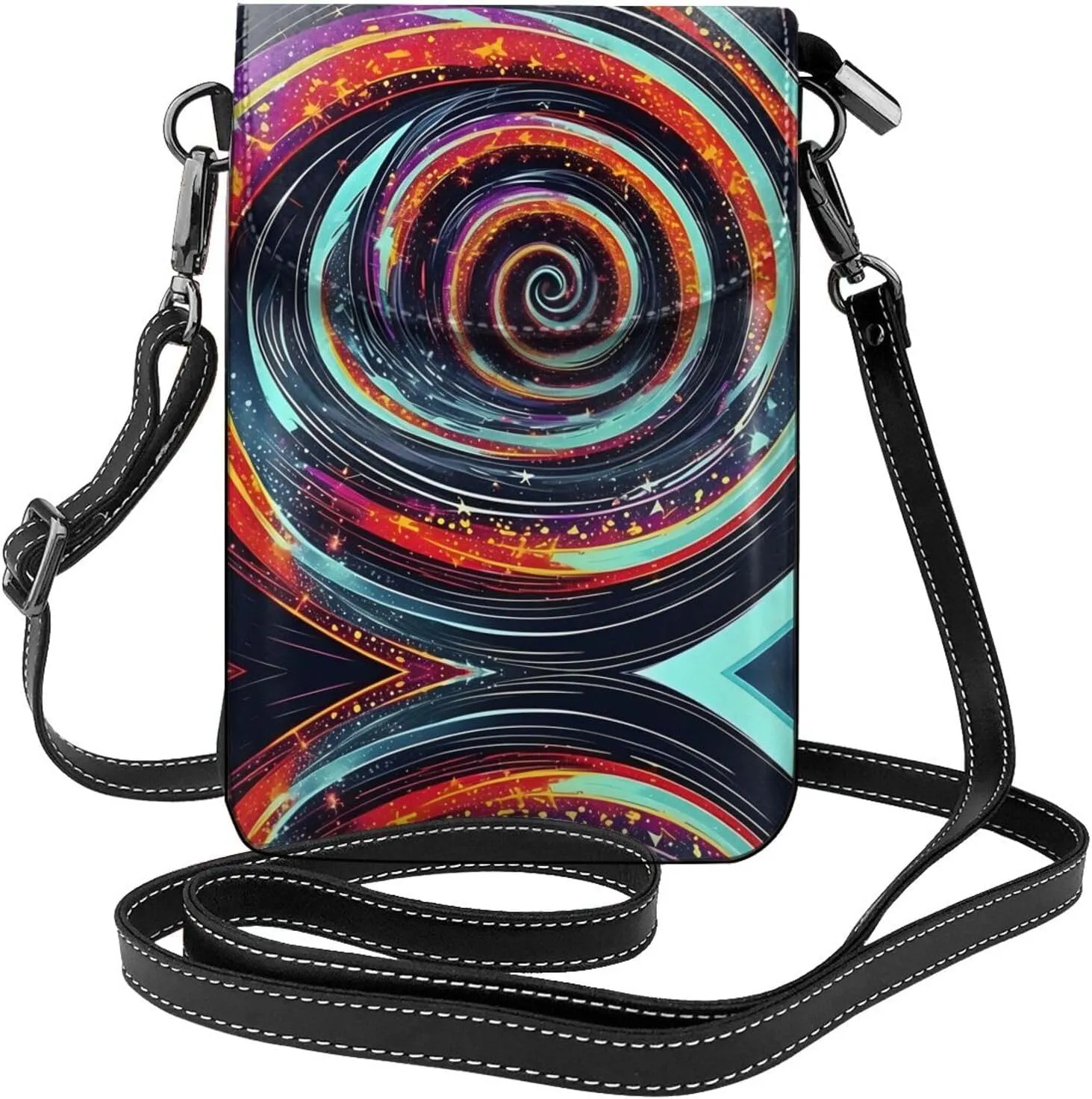 Space Spiral Cosmic Small Cell Phone Purse - Ideal Travel Accessory for Women and Teens - Adjustable Strap