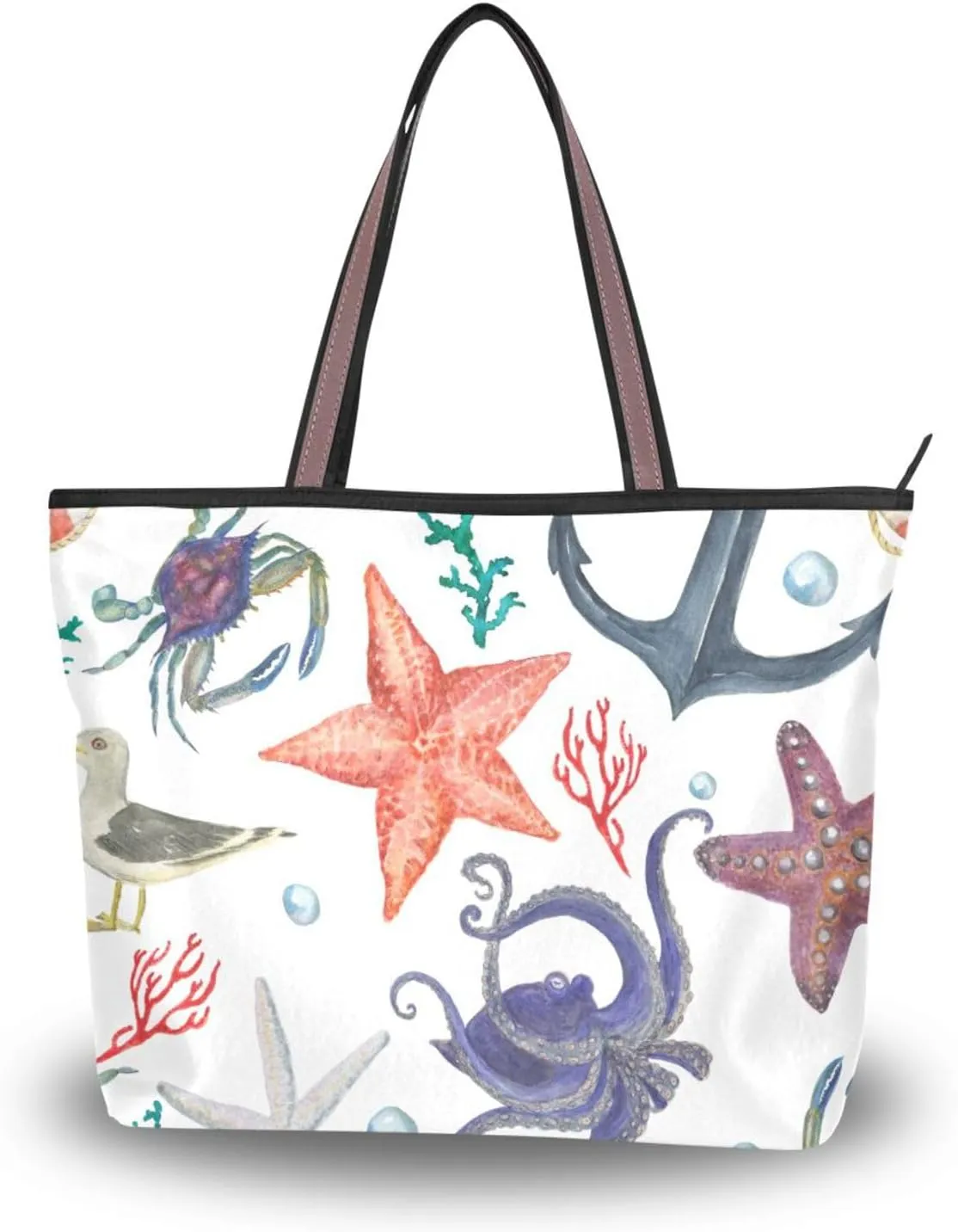 Spacious Ladies Work Bag Organizer Zippered Tote Water-Resistant Shoulder Handbag for Office & Travel