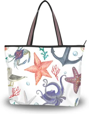 Spacious Ladies Work Bag Organizer Zippered Tote Water-Resistant Shoulder Handbag for Office & Travel
