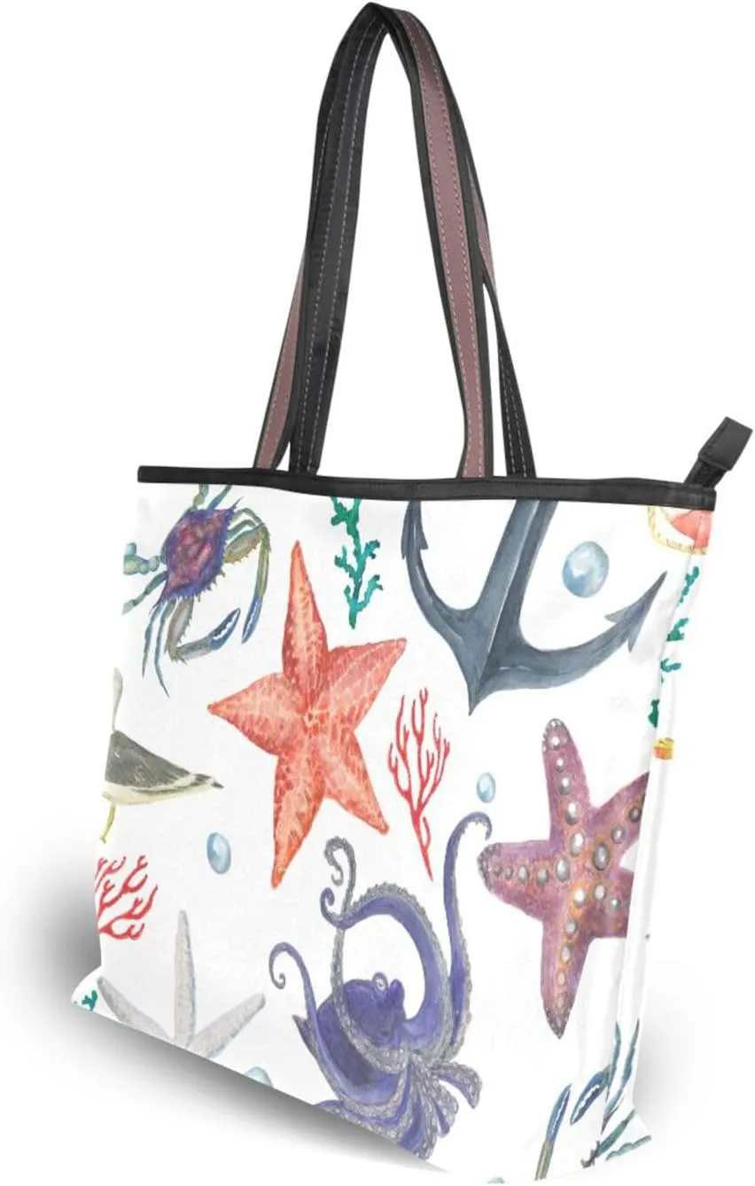 Spacious Ladies Work Bag Organizer Zippered Tote Water-Resistant Shoulder Handbag for Office & Travel