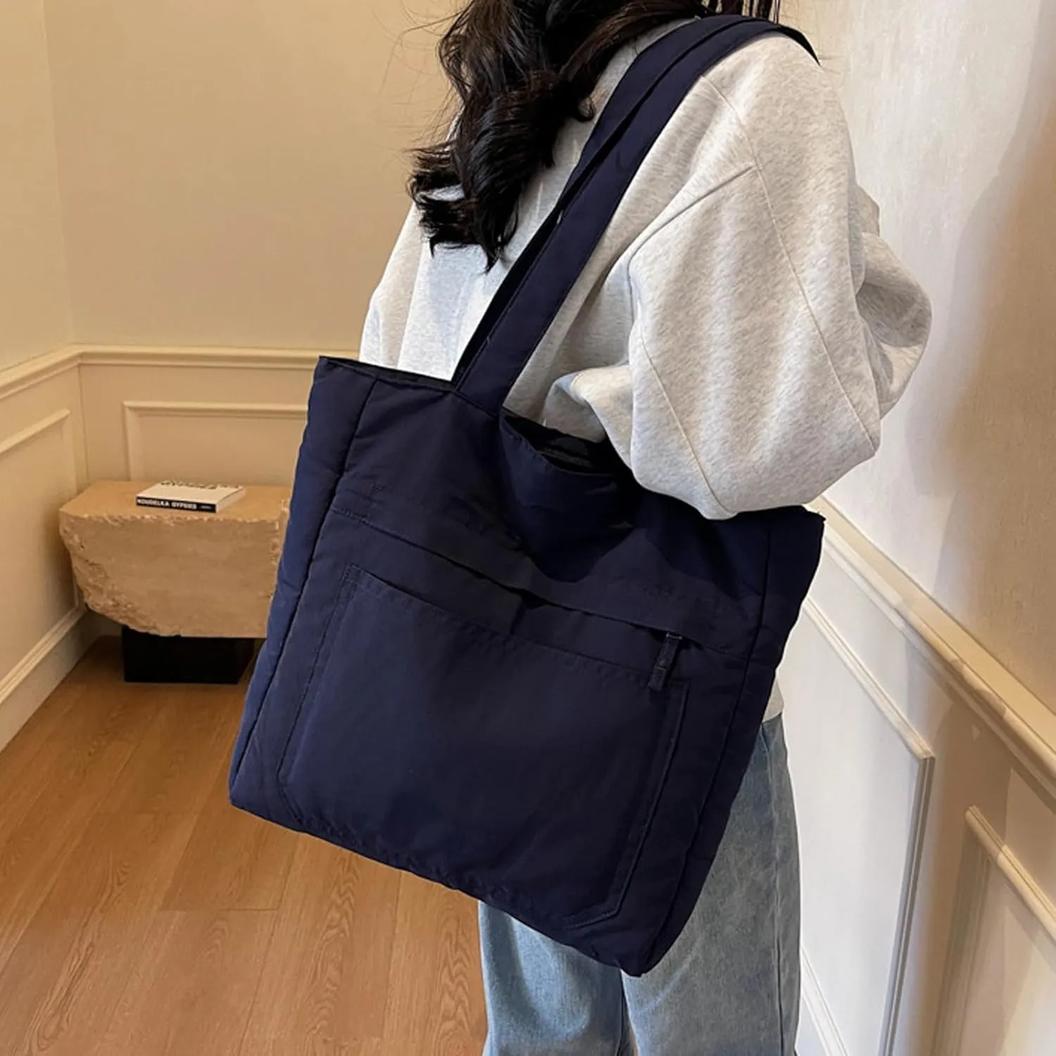 Spacious Nylon Shoulder Bag For Students And Professionals Handbag For Commuting Or Class With Water Resistant Fabric