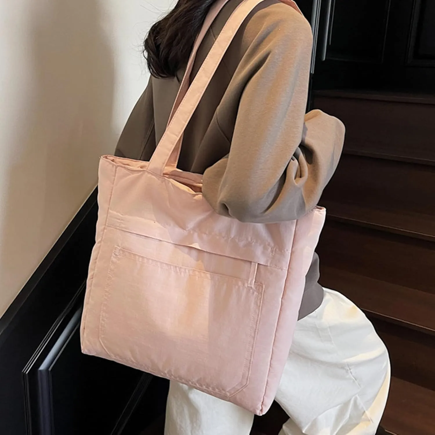Spacious Nylon Shoulder Bag For Students And Professionals Handbag For Commuting Or Class With Water Resistant Fabric