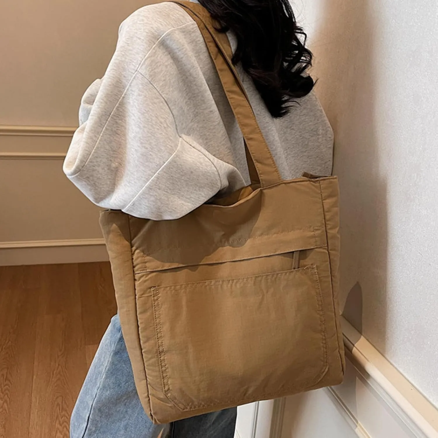 Spacious Nylon Shoulder Bag For Students And Professionals Handbag For Commuting Or Class With Water Resistant Fabric