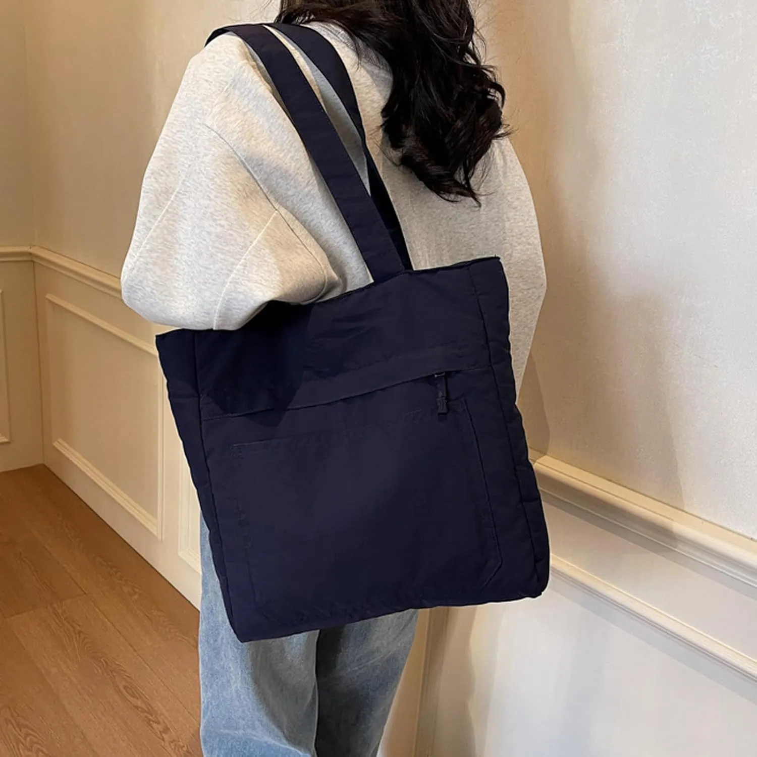 Spacious Nylon Shoulder Bag For Students And Professionals Handbag For Commuting Or Class With Water Resistant Fabric