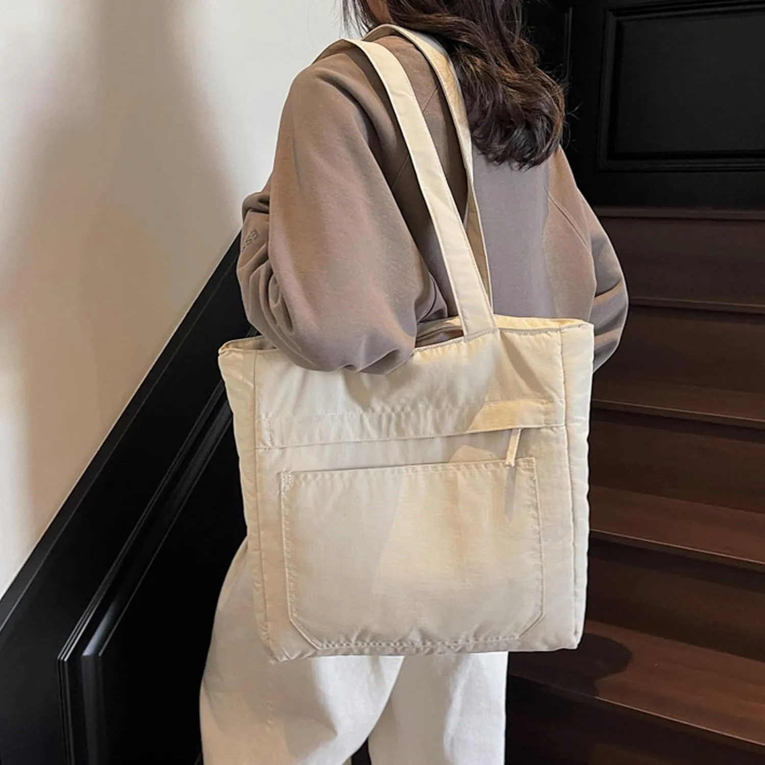 Spacious Nylon Shoulder Bag For Students And Professionals Handbag For Commuting Or Class With Water Resistant Fabric