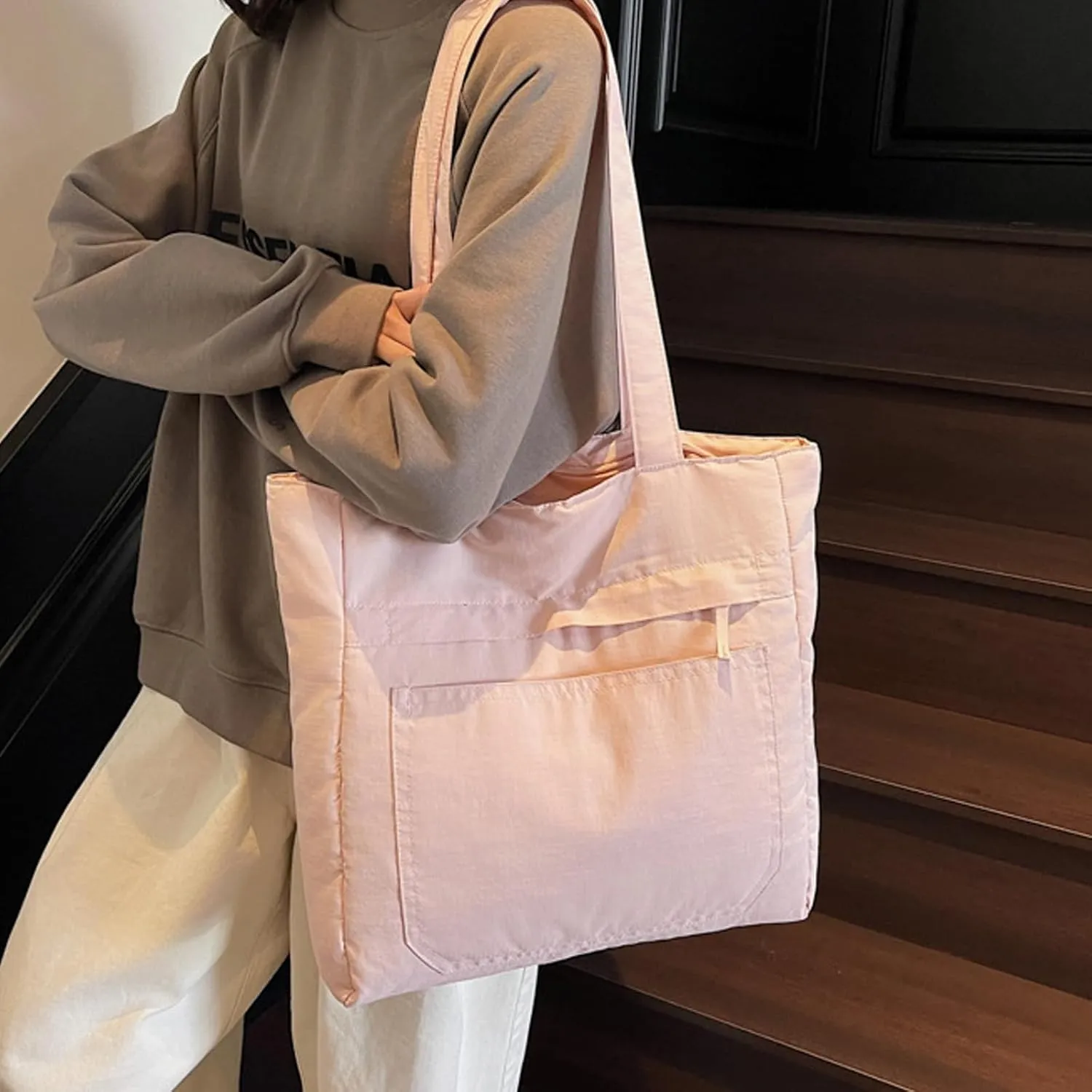 Spacious Nylon Shoulder Bag For Students And Professionals Handbag For Commuting Or Class With Water Resistant Fabric