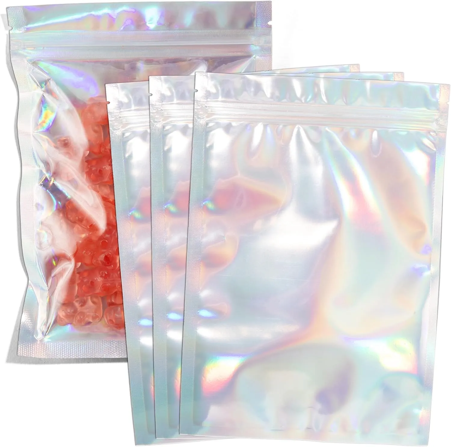 Spartan Industrial - 5" X 7" Holographic Resealable Bags - Pack of 1000 Smell-Proof Heat Seal Bags for Cookies, Candy Packaging, Bath Salts, and More