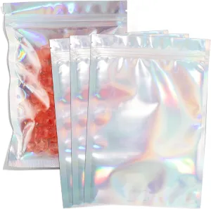 Spartan Industrial - 5" X 7" Holographic Resealable Bags - Pack of 1000 Smell-Proof Heat Seal Bags for Cookies, Candy Packaging, Bath Salts, and More